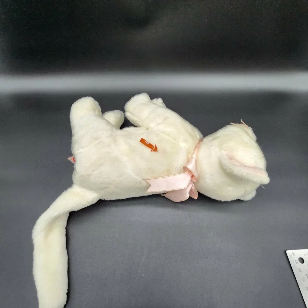 Ty White Flip the Cat Beanie Buddies 1999 Vintage Plush Stuffed Animal Blue Eyes